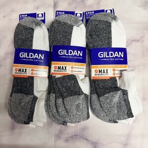 Gildan Men's Ultra Cotton No Show Tab Socks White, 3 Pack